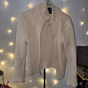 The Limited Cream Ribbed Cardigan